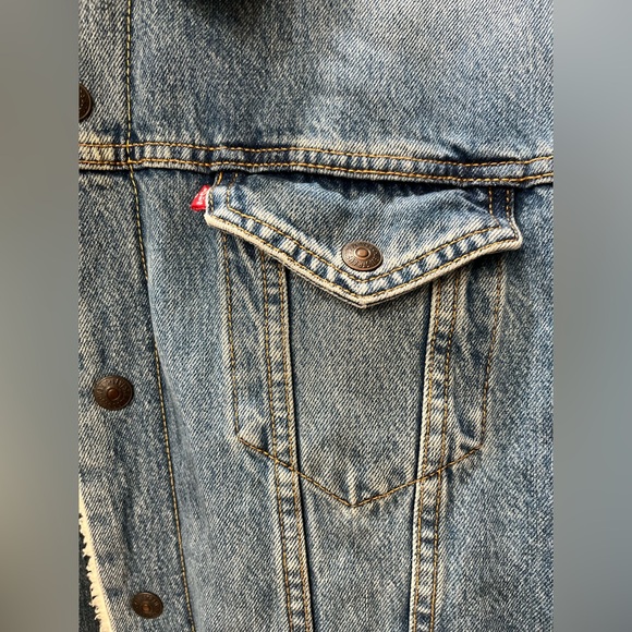 Levi’s Denim Sherpa snap closure Jacket-XL - Picture 10 of 11